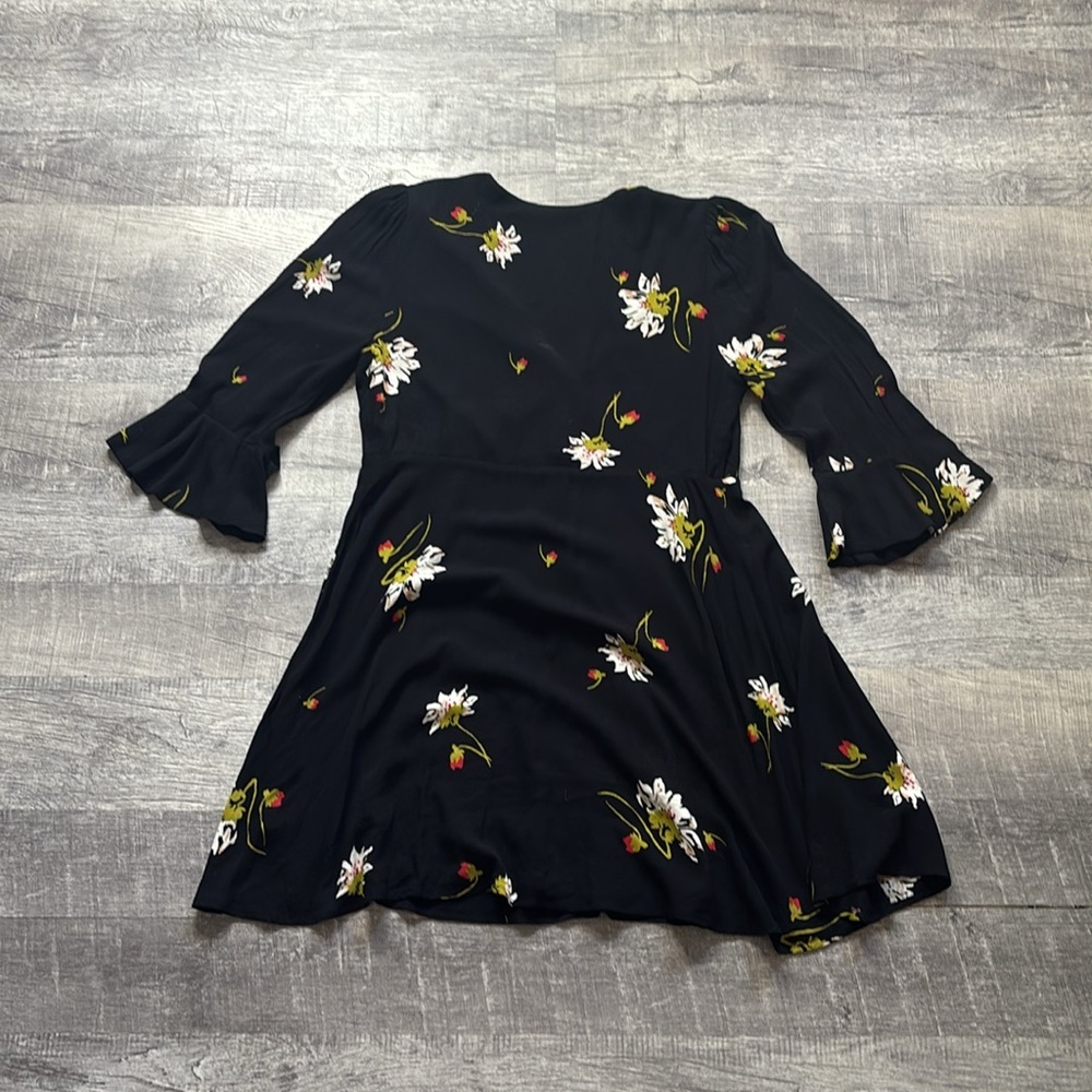 Free People Time On My Side Black Floral Print Dress - Picture 3 of 6